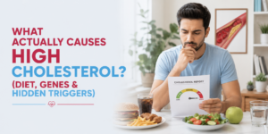 Read more about the article What Actually Causes High Cholesterol? (Diet, Genes & Hidden Triggers)