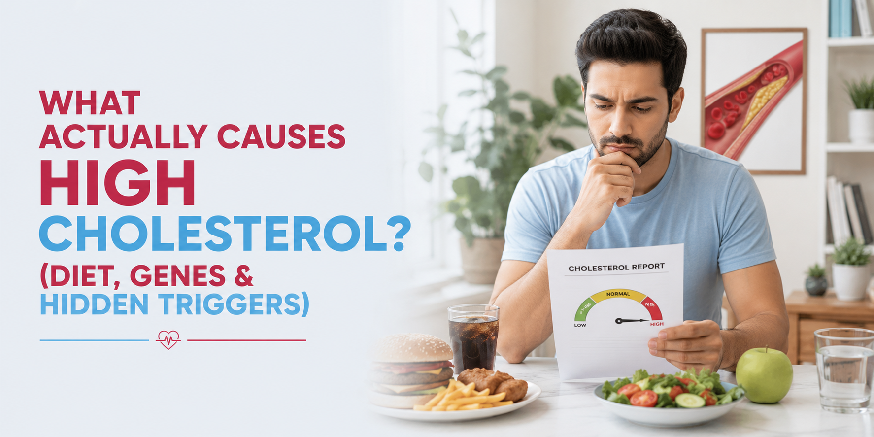 You are currently viewing What Actually Causes High Cholesterol? (Diet, Genes & Hidden Triggers)